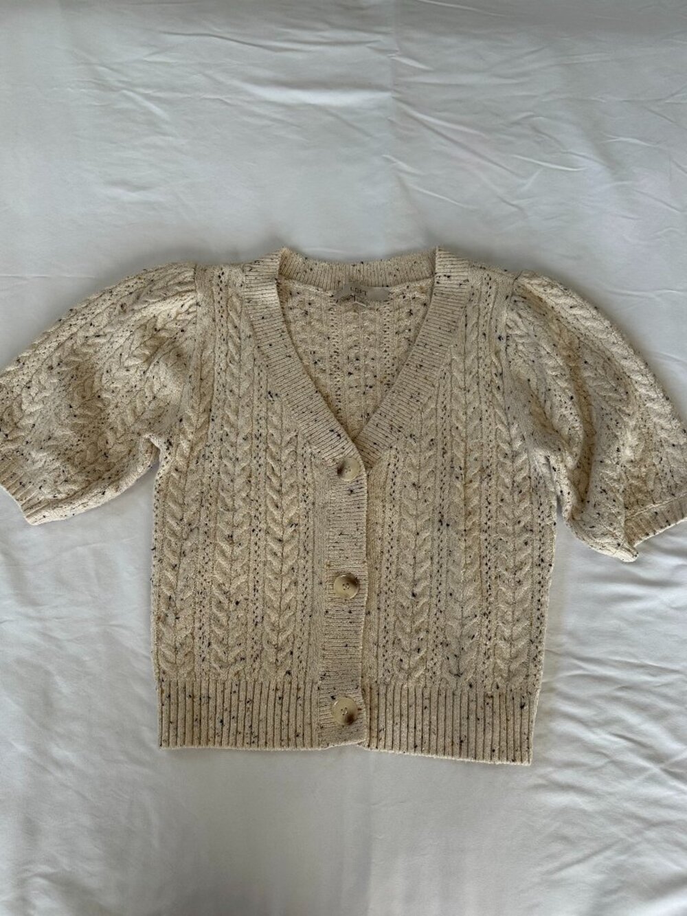 Loft Speckled Short-sleeved Sweater Sz S